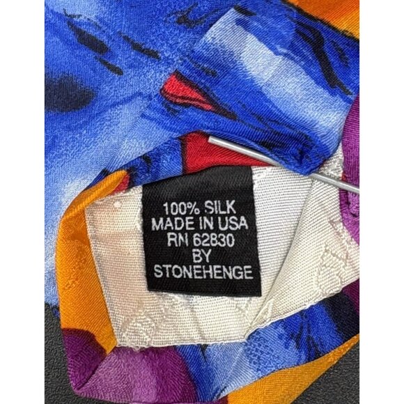 Jerry Garcia Tie Men's 100% Silk Red Blue Purple Orange Signature Collection GUC - Picture 6 of 6